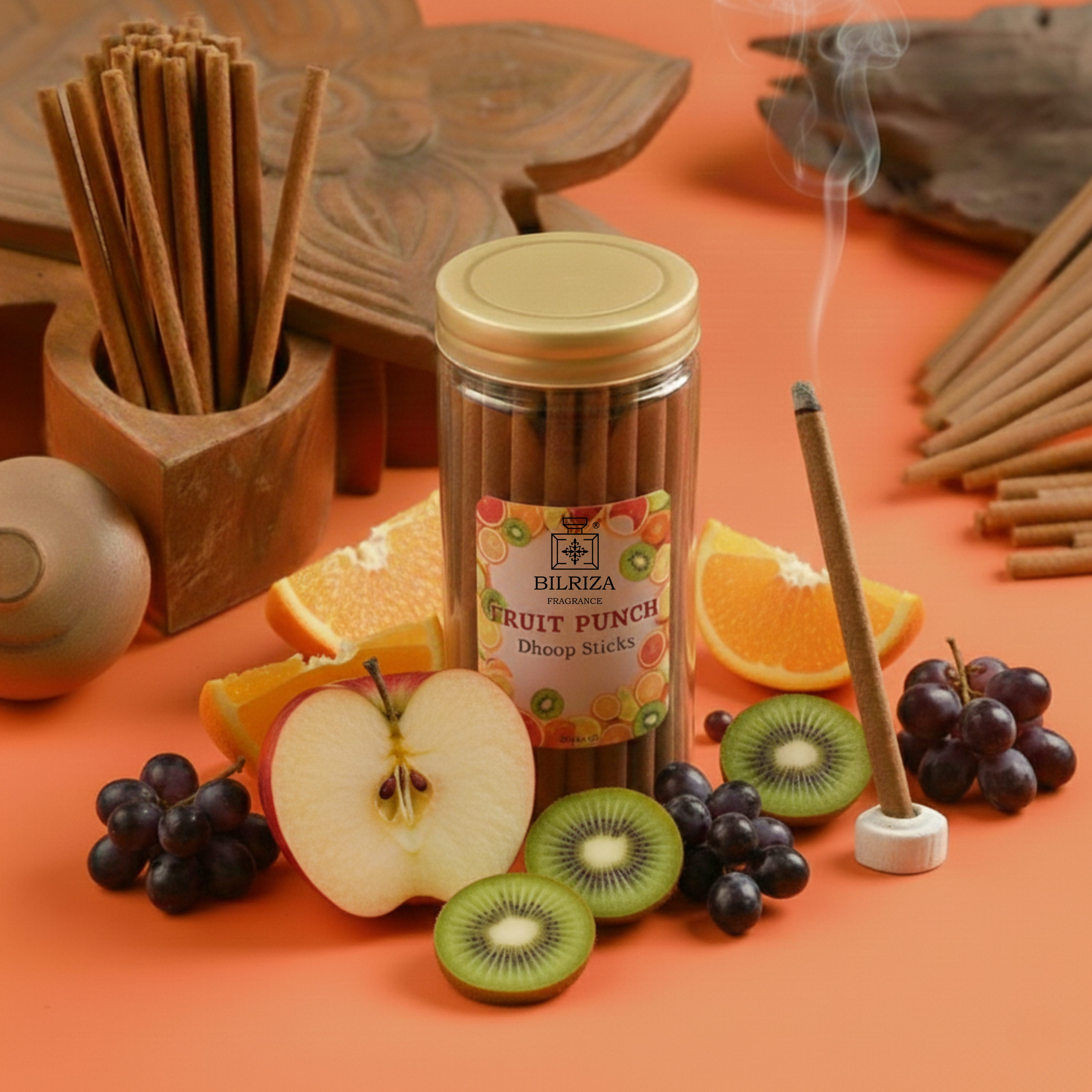 Bilriza Fragrance Fruit Punch Bambooless Incense  – Long Lasting Natural Aroma, No Charcoal, No Bamboo