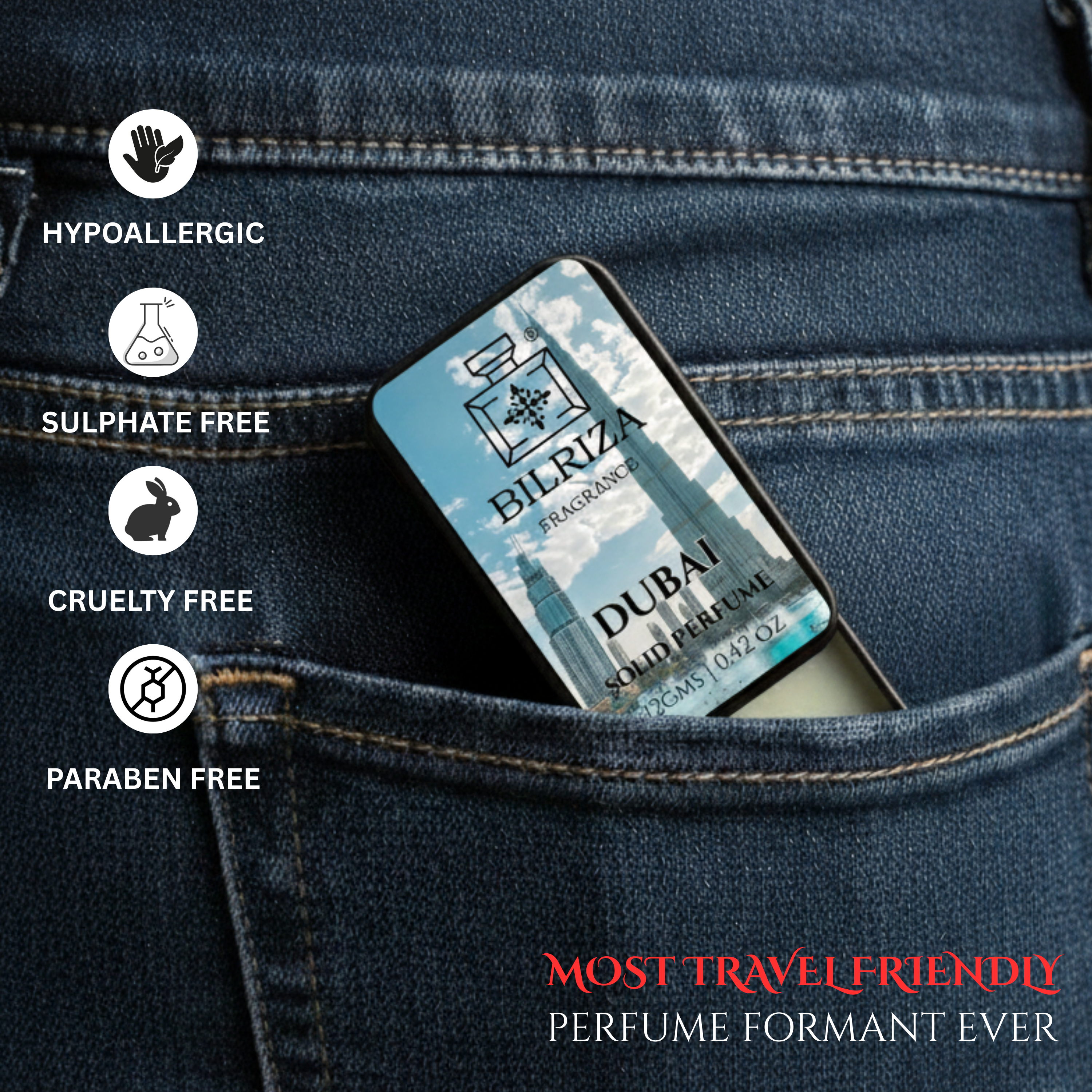 BILRIZA FRAGRANCE Dubai Solid Perfume | Strong & Long Lasting | Easy to Use | Pocket-Friendly Eau de Parfum - 12 ml  (For Men & Women)