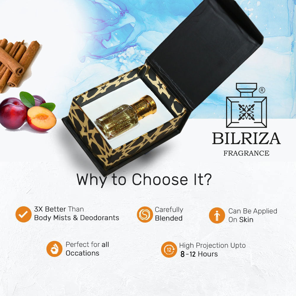 Bilriza Fragrance Exotic Attar – Unisex Long Lasting Alcohol-Free Attar Oil 6ml