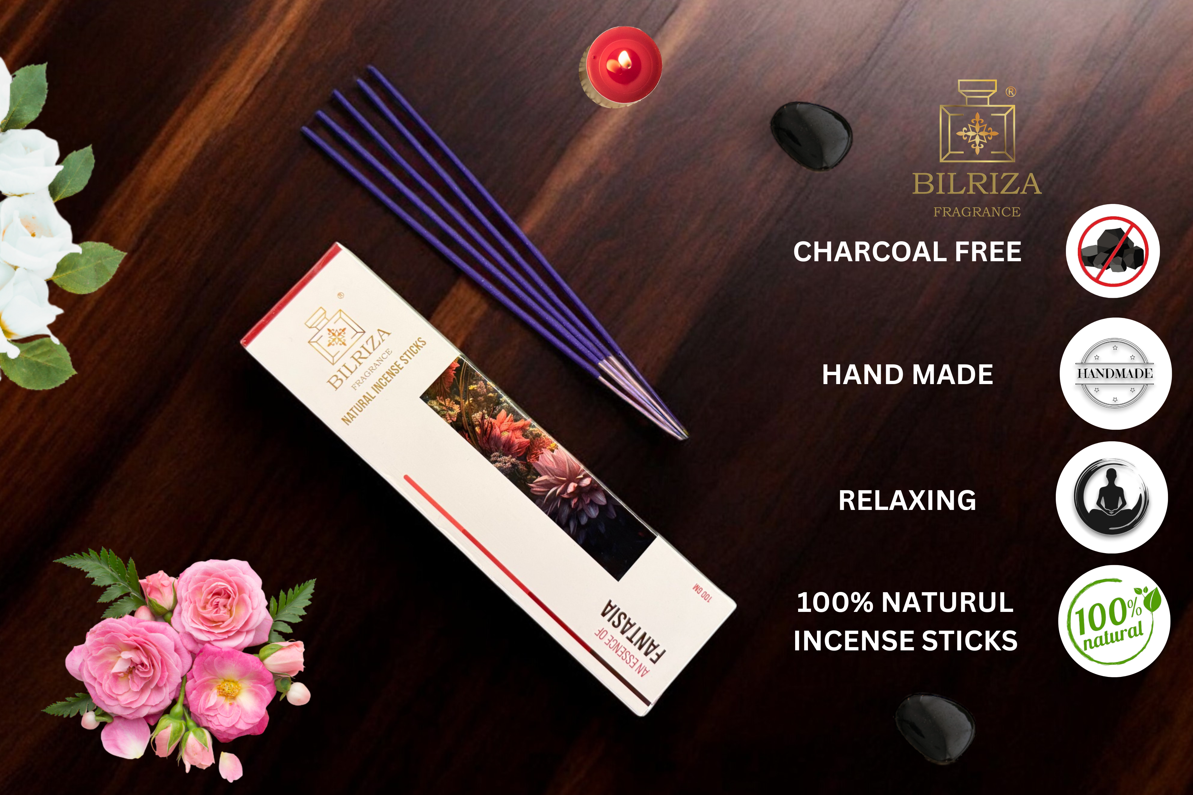 Bilriza Fragrance Fantasia Incense Sticks – Natural Scented Agarbatti for Relaxation Pack of 2 (100gm 1 each)