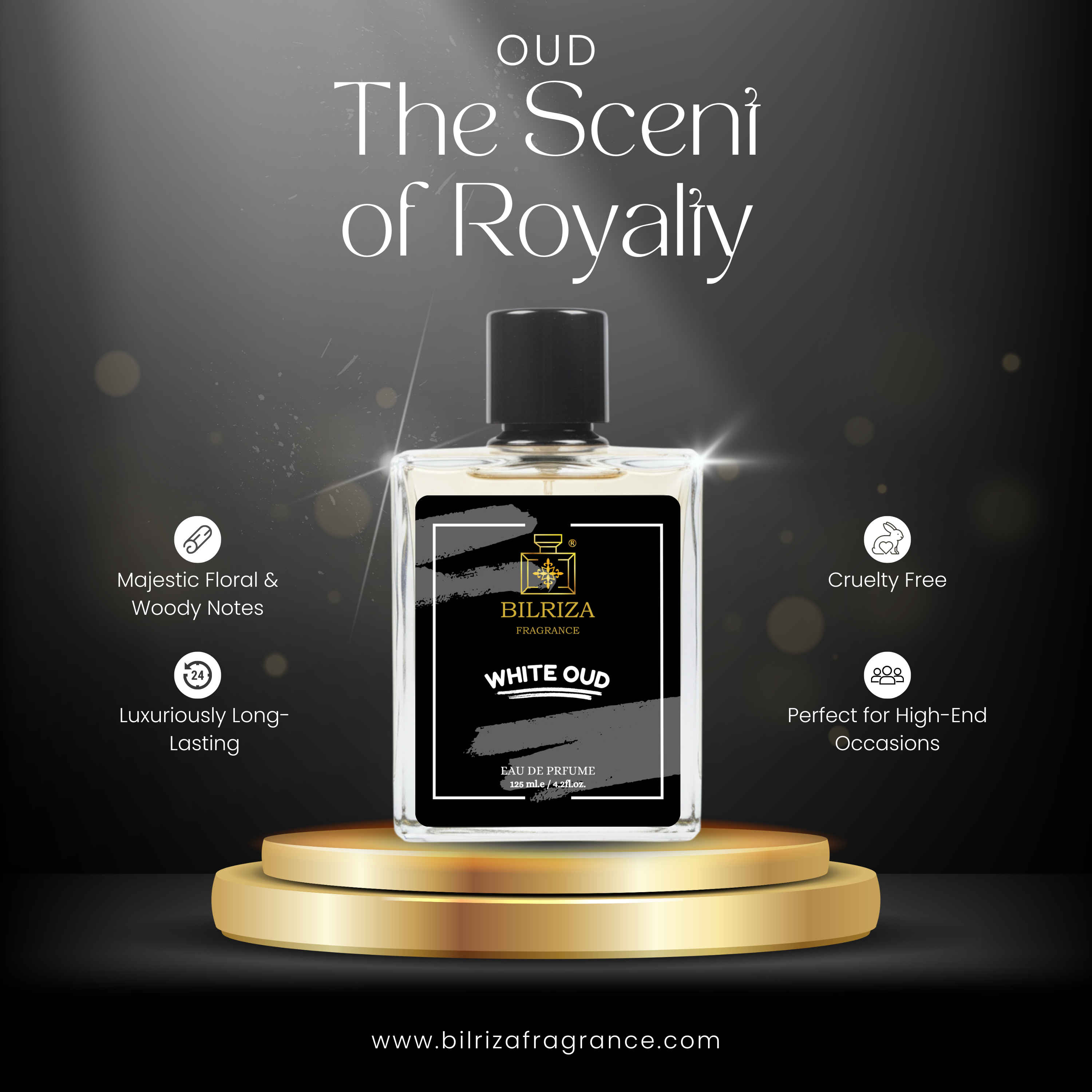 Bilriza Fragrance White Oud Perfume 125ml – Best Luxury Oud Perfume for Men & Women