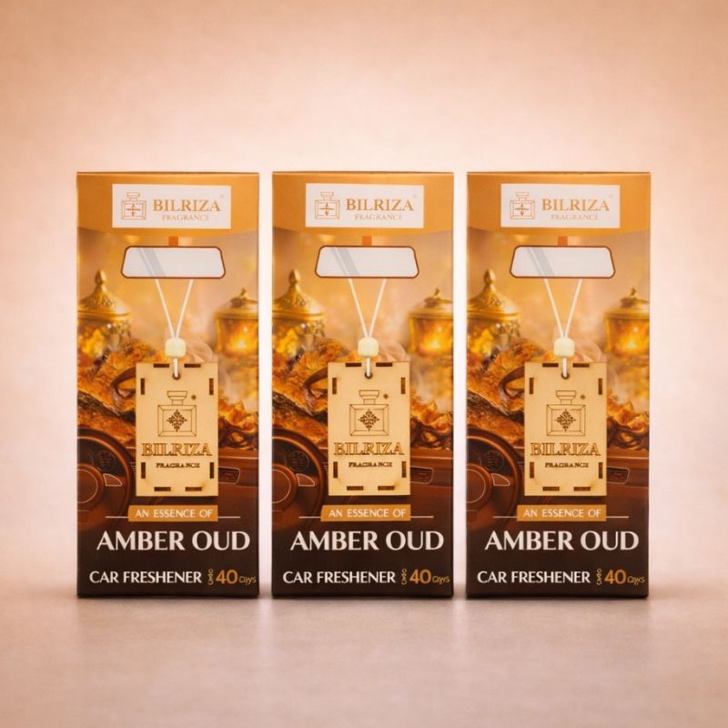 Bilriza Fragrance Amber Oud Car Air Freshener Hanging – Freshen Up with a Delicate Rose Scent