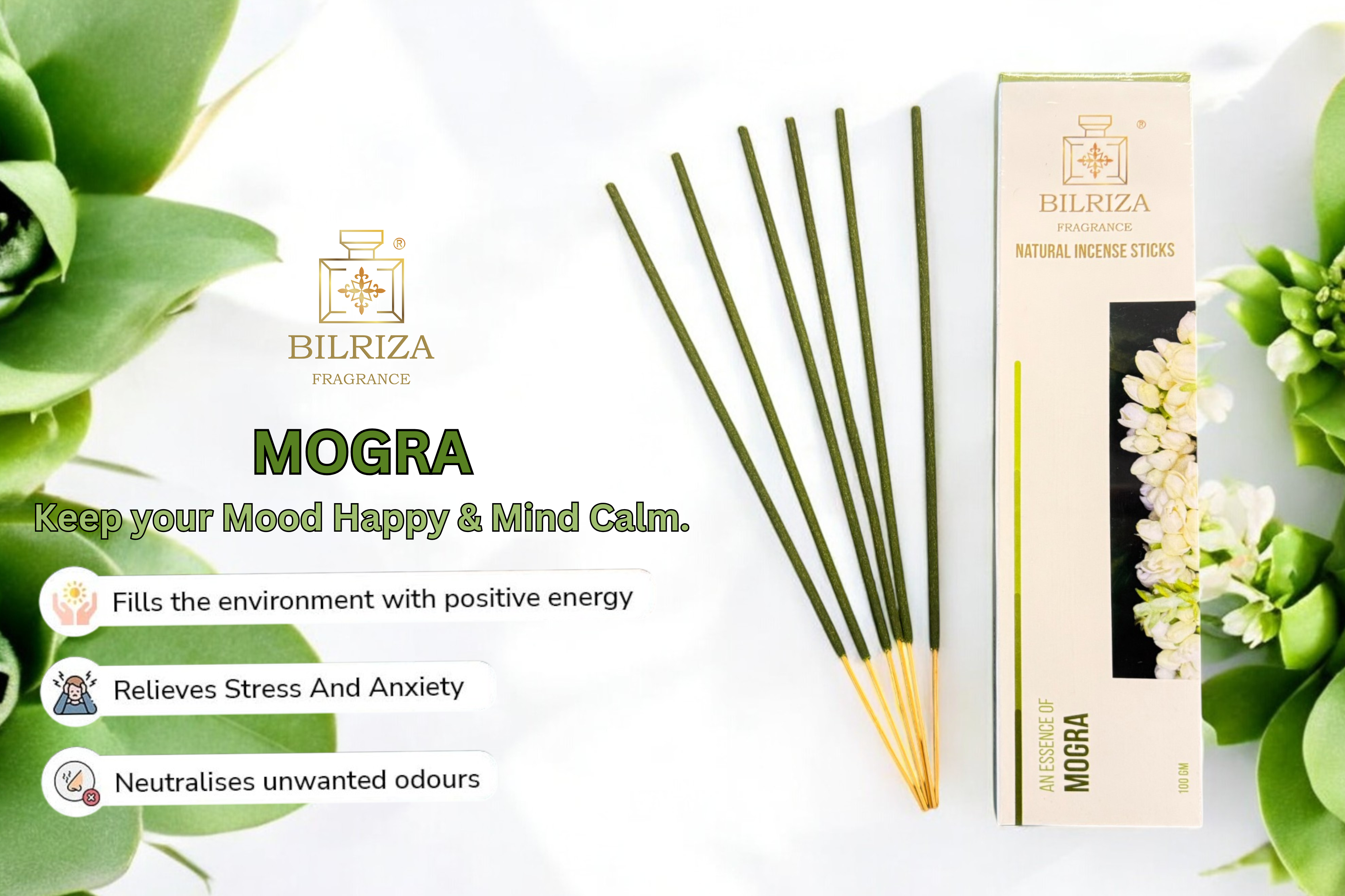 Bilriza Fragrance Mogra Agarbatti – Pure Floral Fragrance Incense Sticks