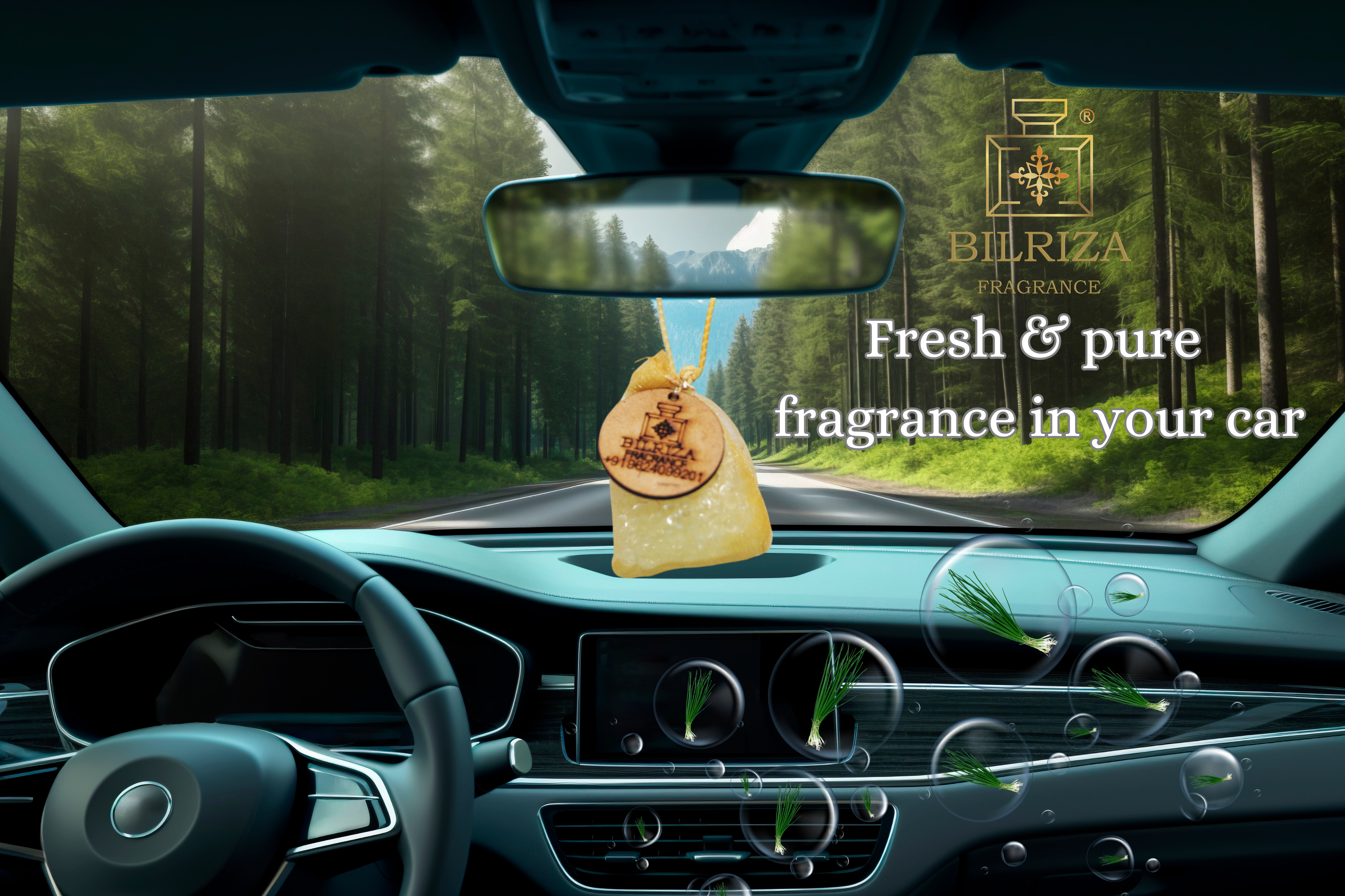 Bilriza Fragrance Lemon grass Scented Bag – Natural Hanging Air Freshener for Home & Office