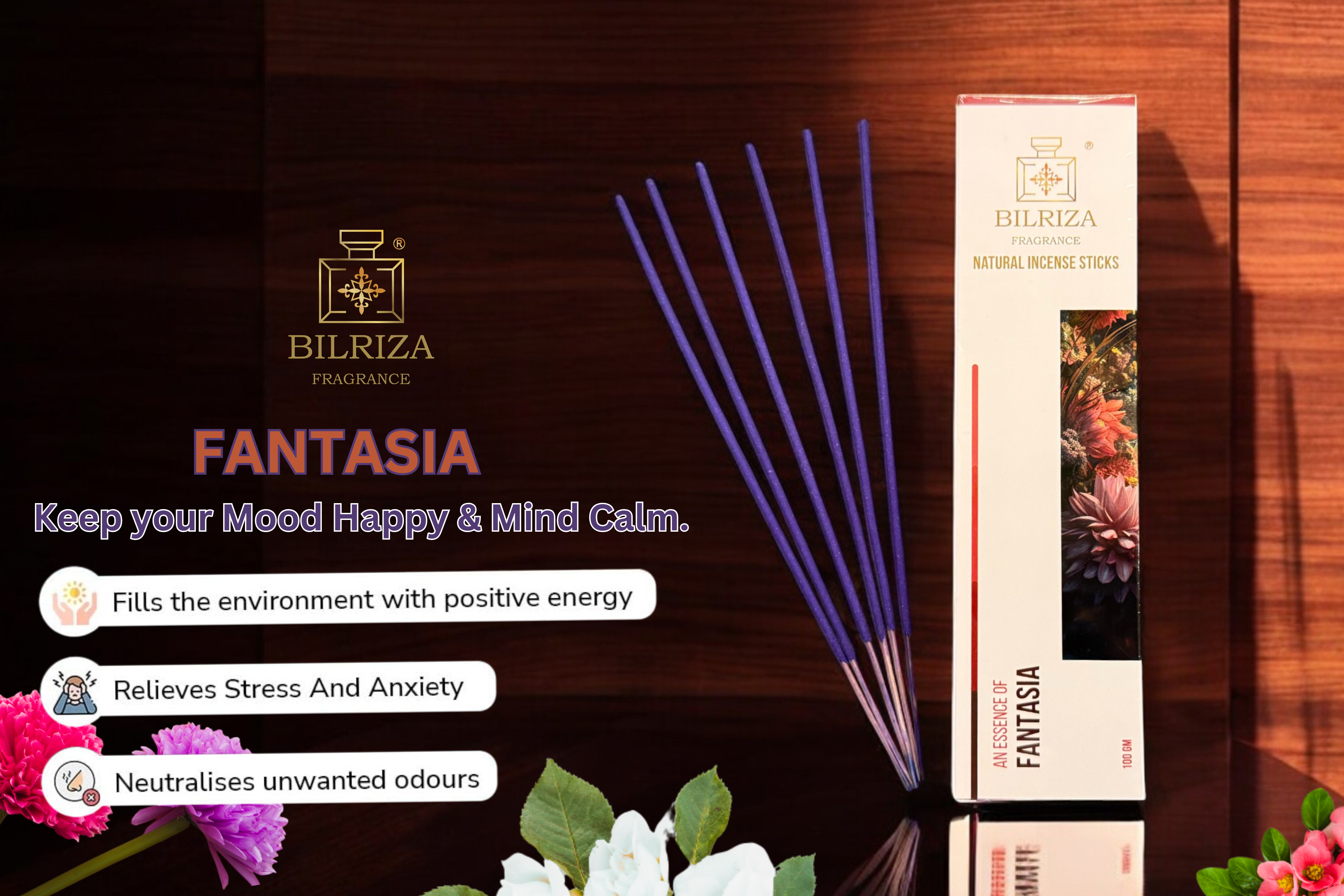 Bilriza Fragrance Fantasia Incense Sticks – Natural Scented Agarbatti for Relaxation