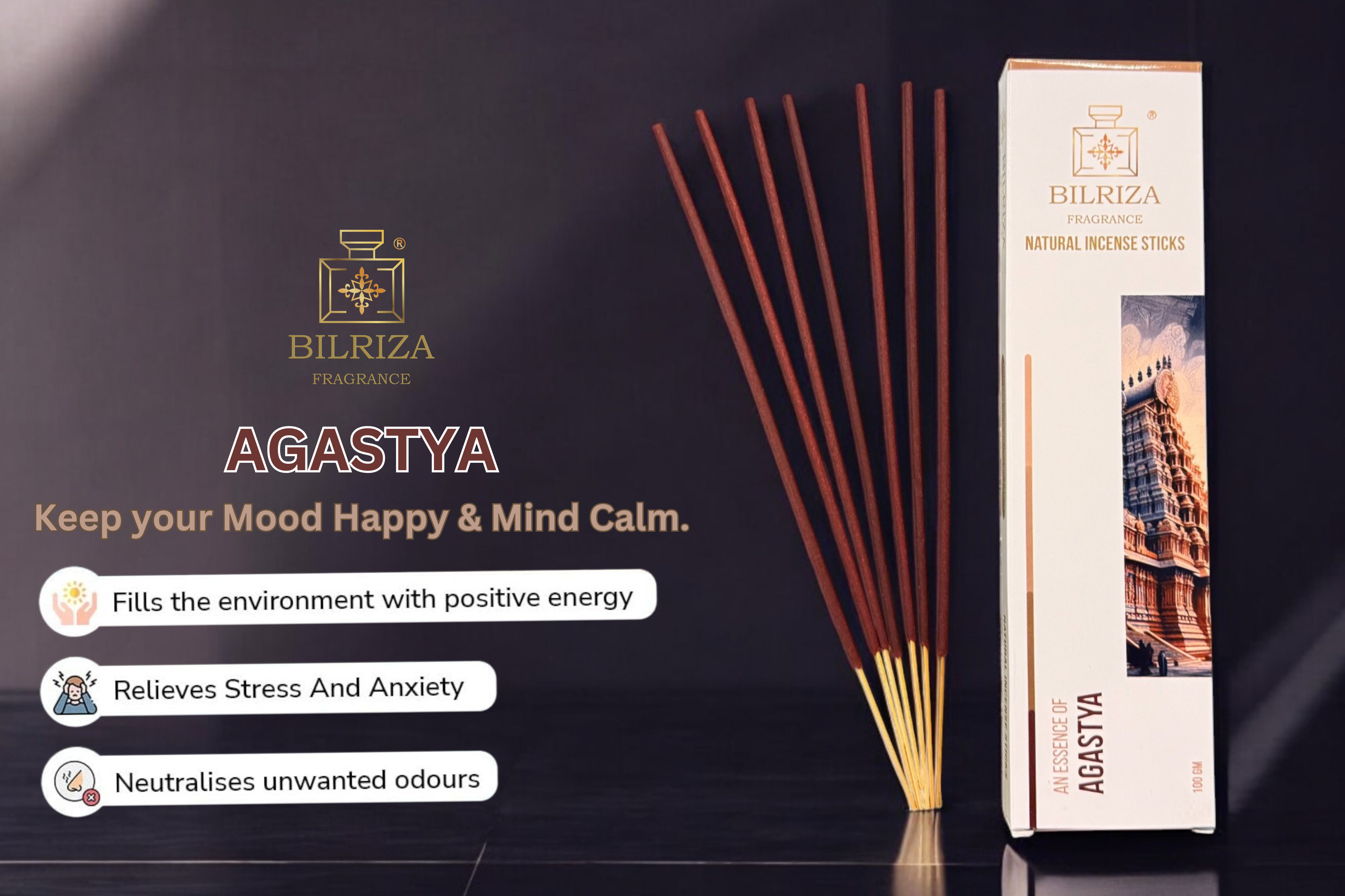 Bilriza Fragrance Agastya Incense Sticks – Pure, Long-Lasting Aromatic Blend