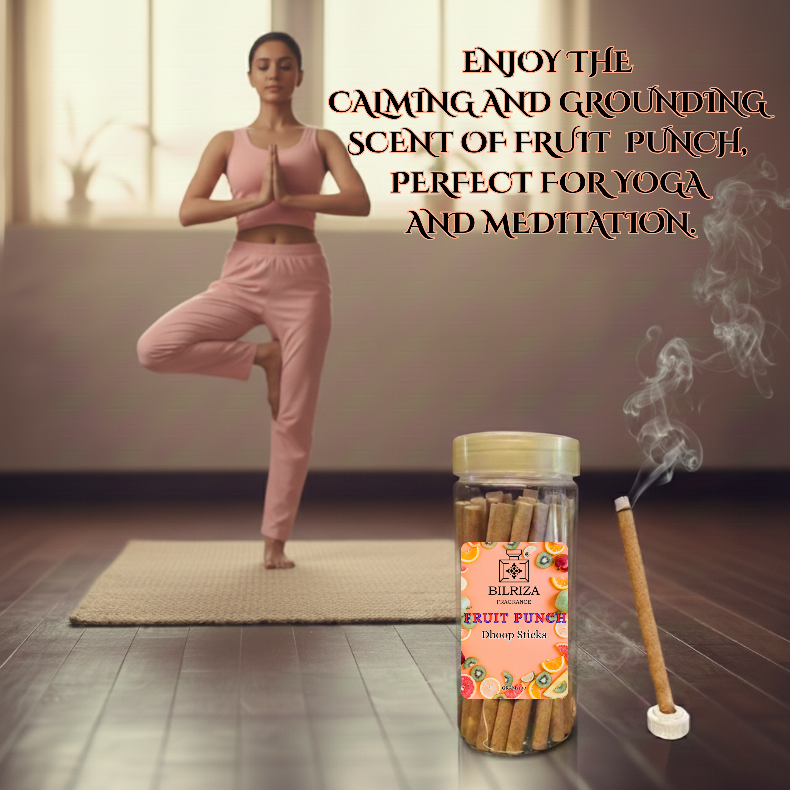 Bilriza Fragrance Fruit Punch Bambooless Incense  – Long Lasting Natural Aroma, No Charcoal, No Bamboo