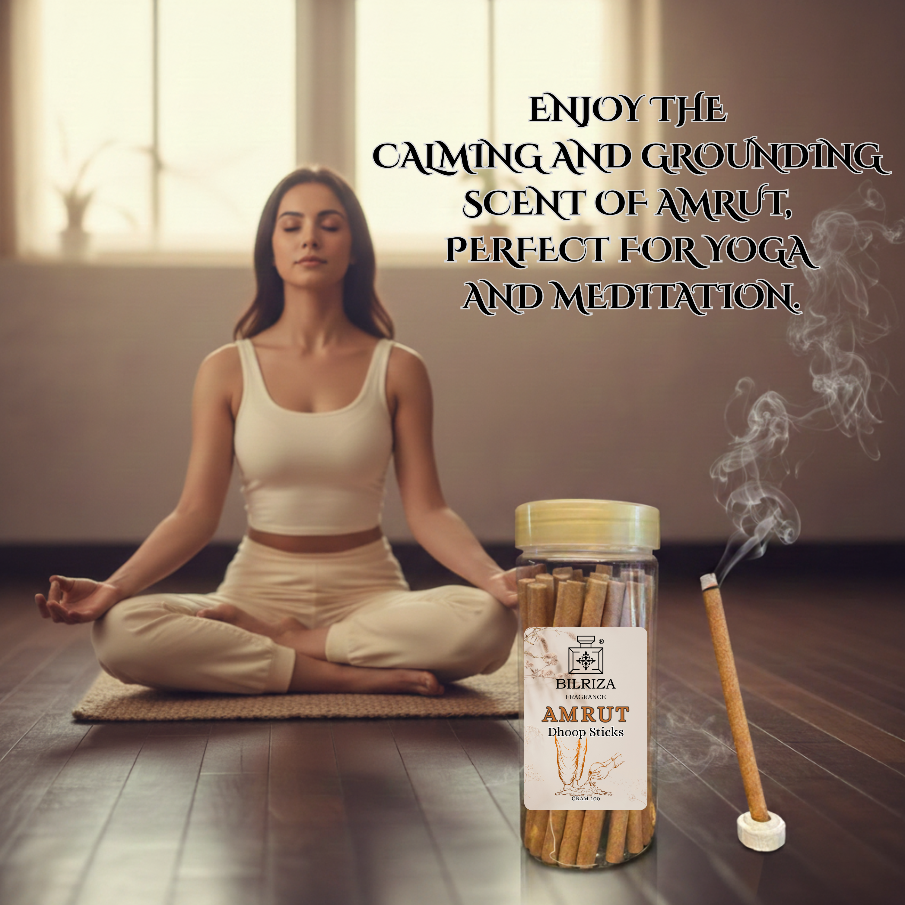 Bilriza Fragrance Amrut Bambooless Incense – Long Lasting Aroma, No Charcoal, No Bamboo