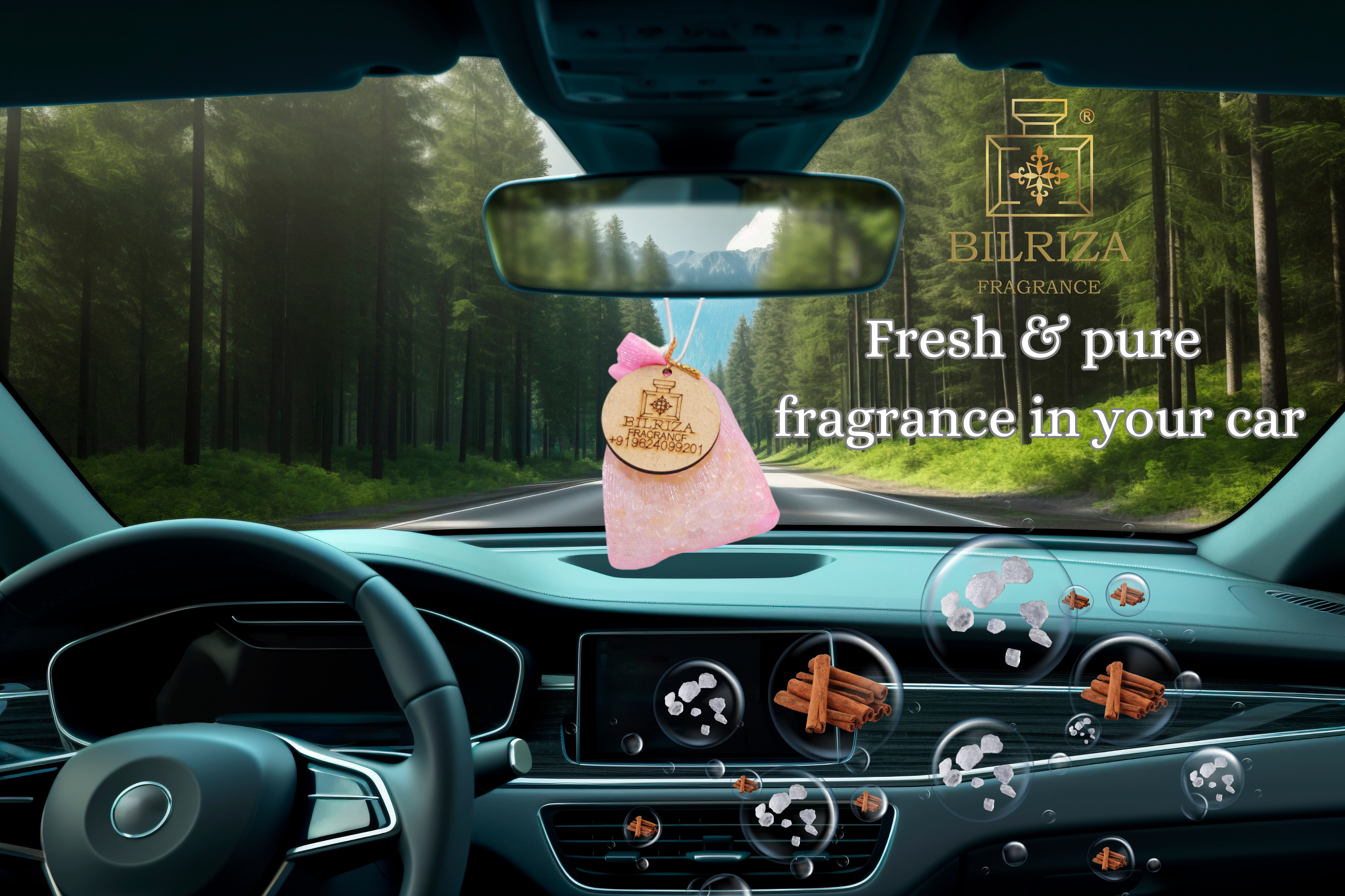 Bilriza Fragrance Amrit Kalash Bag Air Freshener – Spiritual Hanging Scent Bag for Home ,Offish & Car