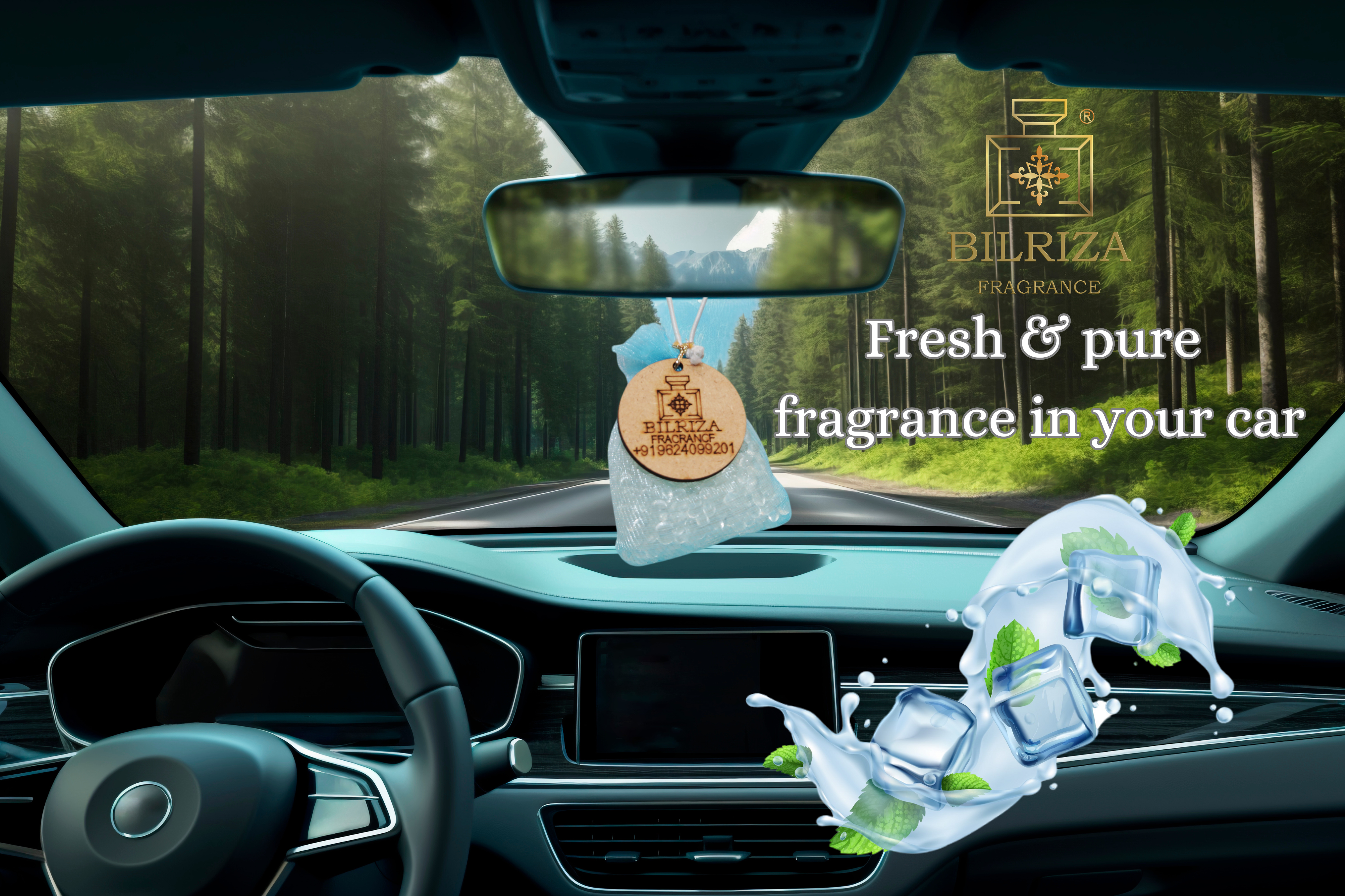 Bilriza Fragrance Ice Blue Hanging Bag Air Freshener – Crisp & Clean Aroma for Any Space