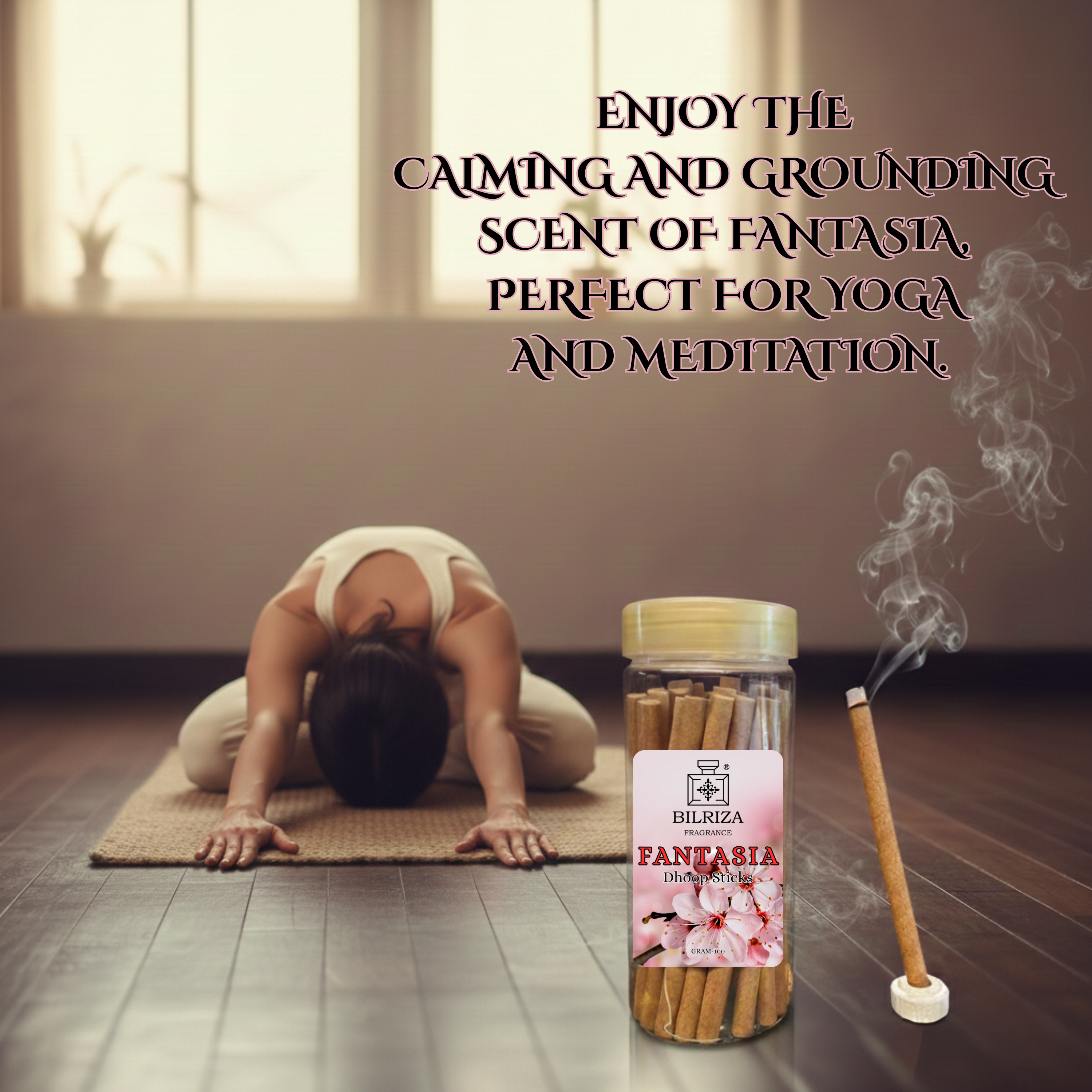 Bilriza Fragrance Fantasia Bambooless Incense  – Long Lasting Aroma, No Charcoal, No Bamboo