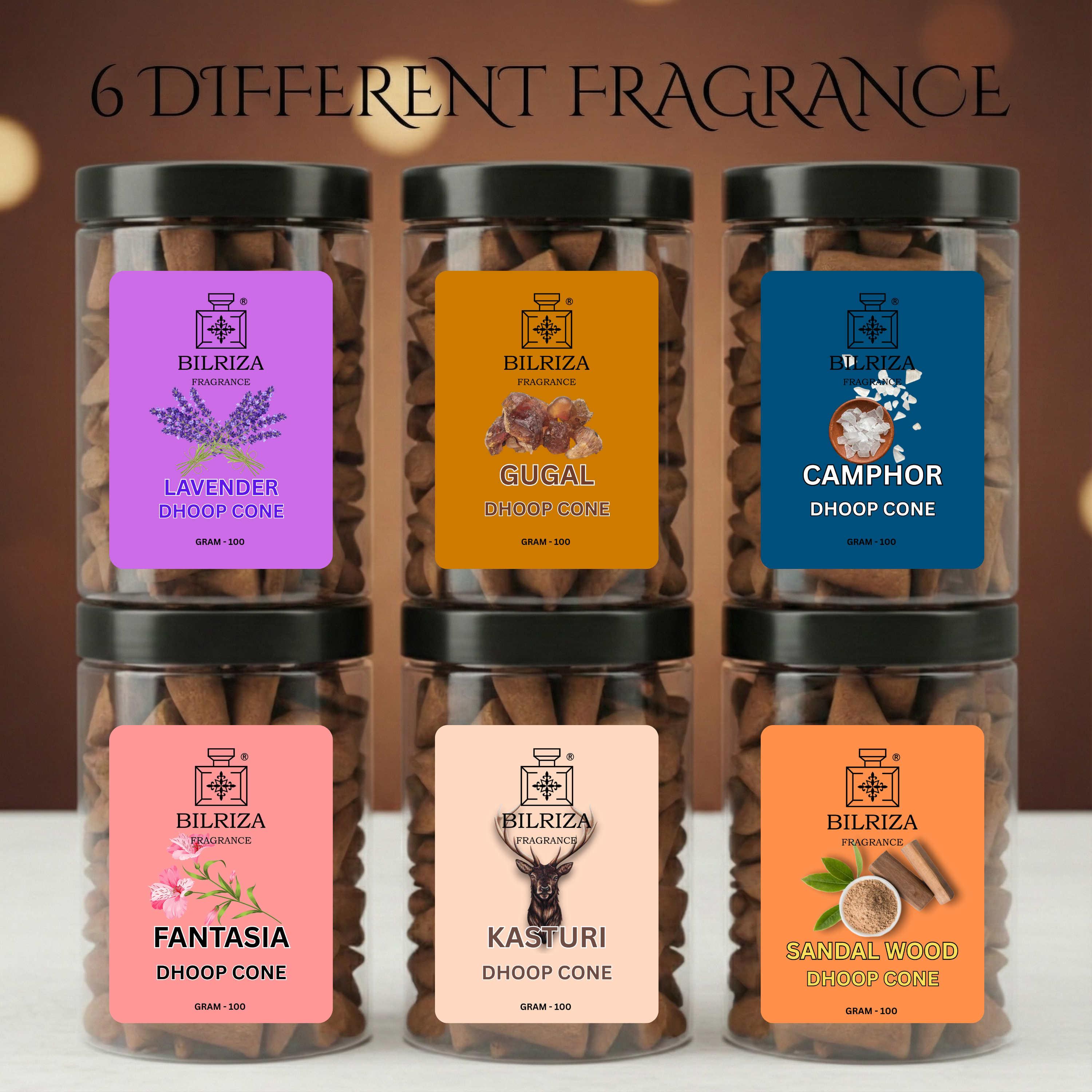 Bilriza Fragrance Sandalwood Fragrance Dhoop Cones – Natural Woody Aroma for Puja, Yoga & Relaxation