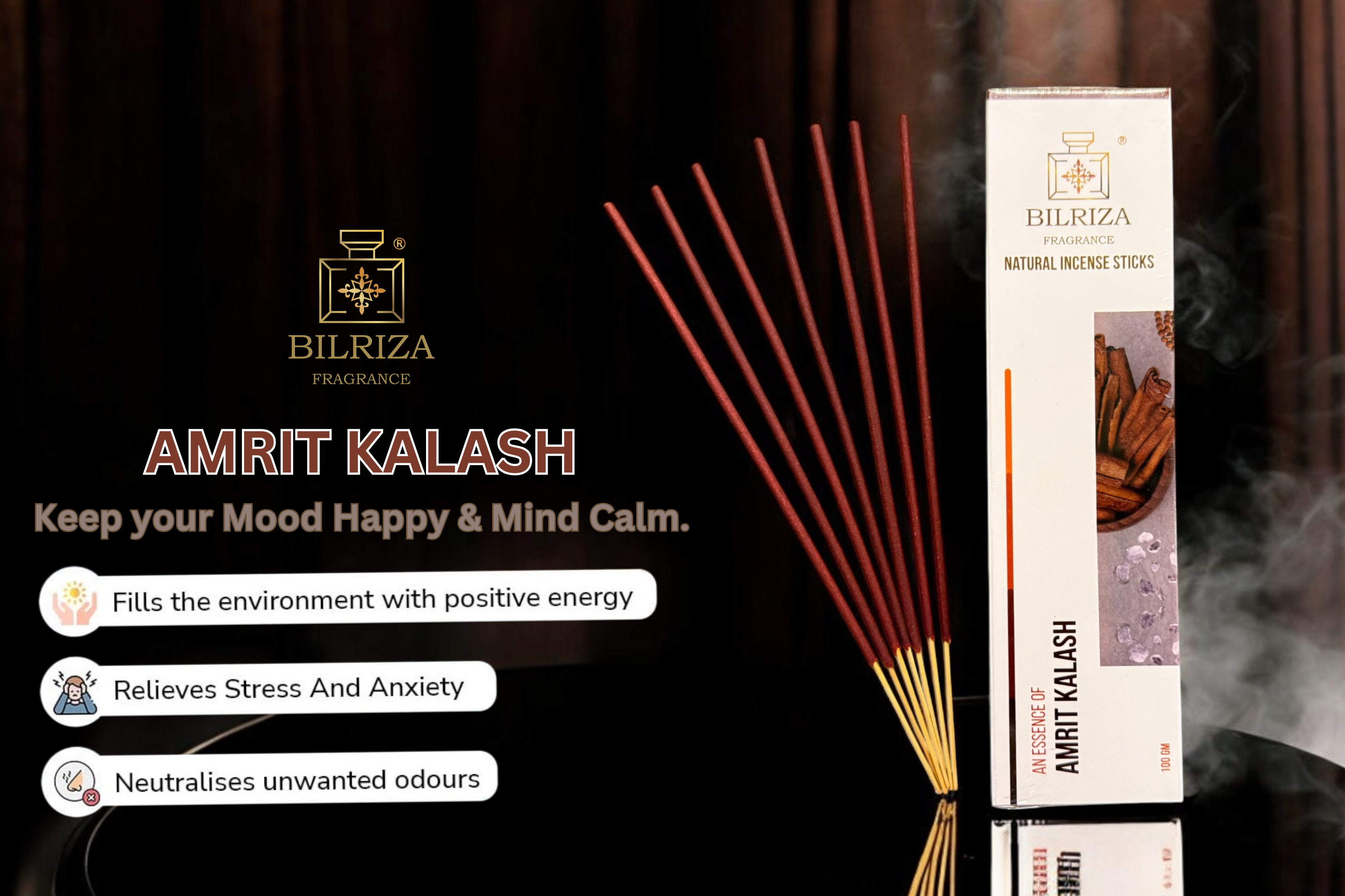 Bilriza Fragrance Amrit Kalash Incense Sticks – Long-Lasting Pure Fragrance for Worship