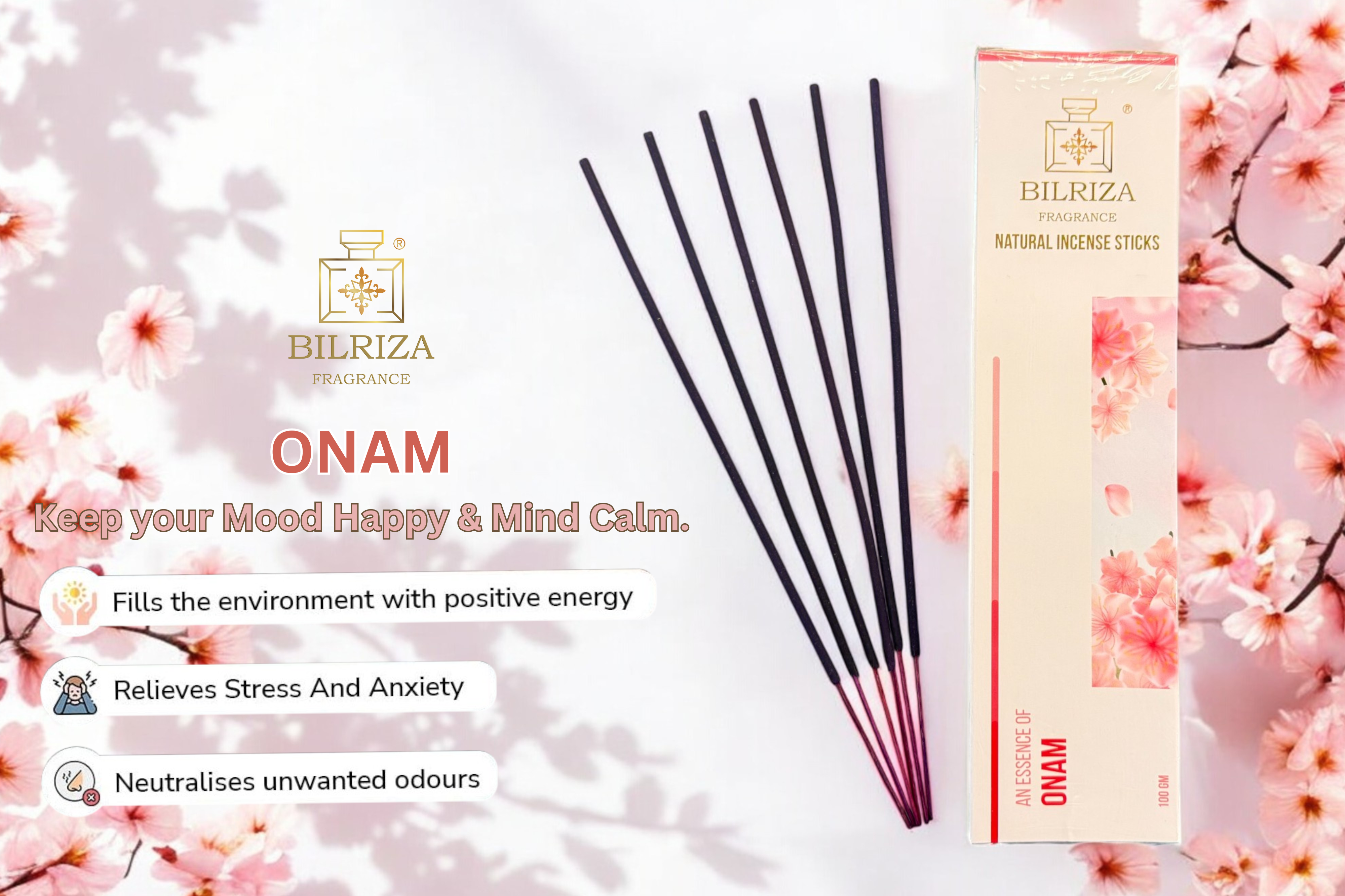 Bilriza Fragrance Onam Incense Sticks – Refreshing Floral Scent for Onam & Daily Use