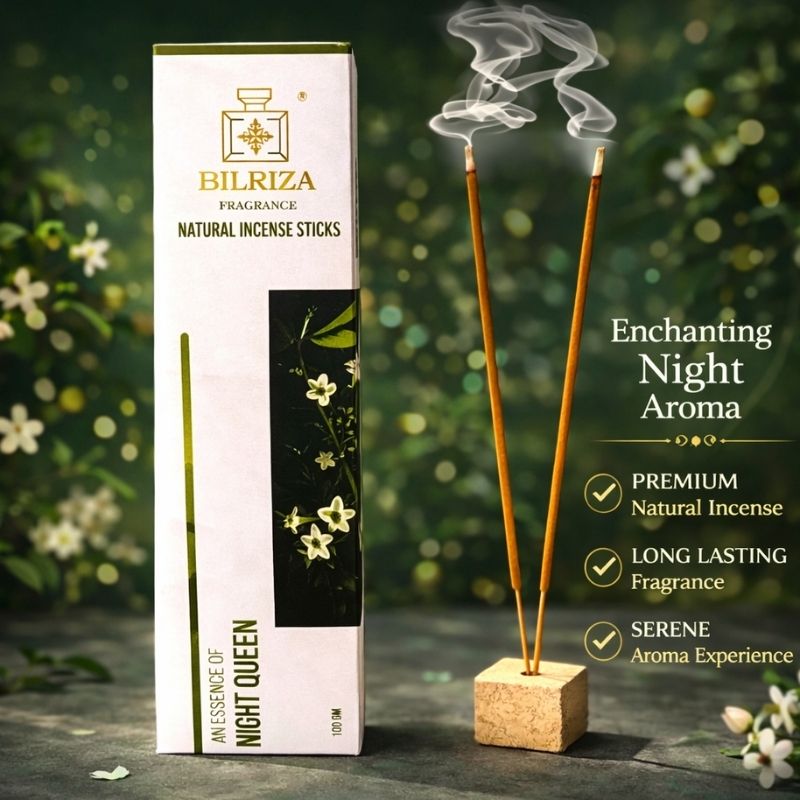 Bilriza Fragrance Night Queen Incense Sticks – Natural Agarbatti with Rich, Soothing Fragrance (100gm 1 each)