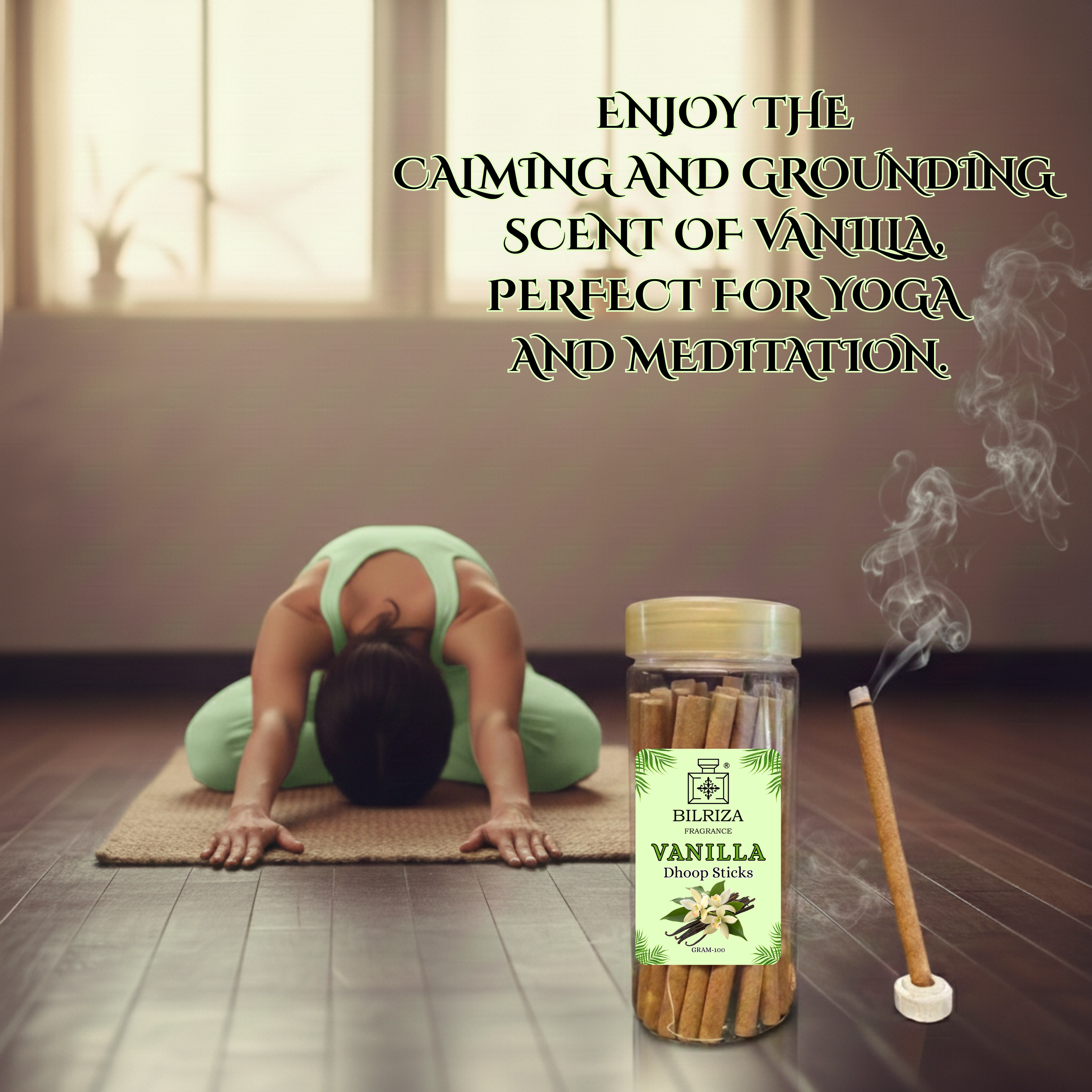 Bilriza Fragrance Vanilla Bambooless Incense – Long Lasting Aroma, No Charcoal, No Bamboo