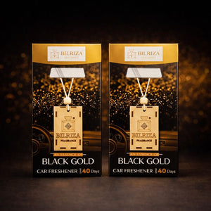 Bilriza Fragrance Black Gold Hanging Car Air Freshener – Elegant Fragrance for Your Vehicle