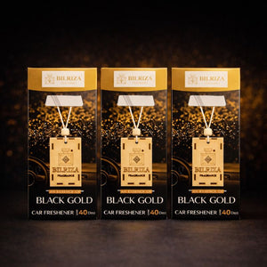 Bilriza Fragrance Black Gold Hanging Car Air Freshener – Elegant Fragrance for Your Vehicle