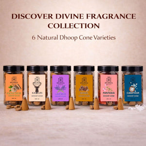 Bilriza Fragrance Camphor Fragrance Dhoop Cones – Natural Air Purifier for Puja & Meditation