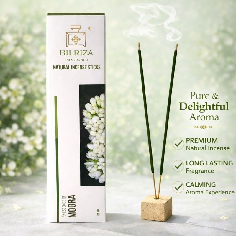 Bilriza Fragrance Mogra Agarbatti – Pure Floral Fragrance Incense Sticks (100gm 1 each)