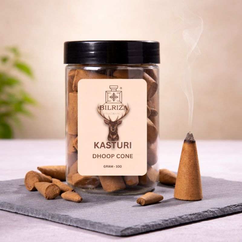 Bilriza Fragrance Kasturi Dhoop Cones – Calming Musk for Puja & Home