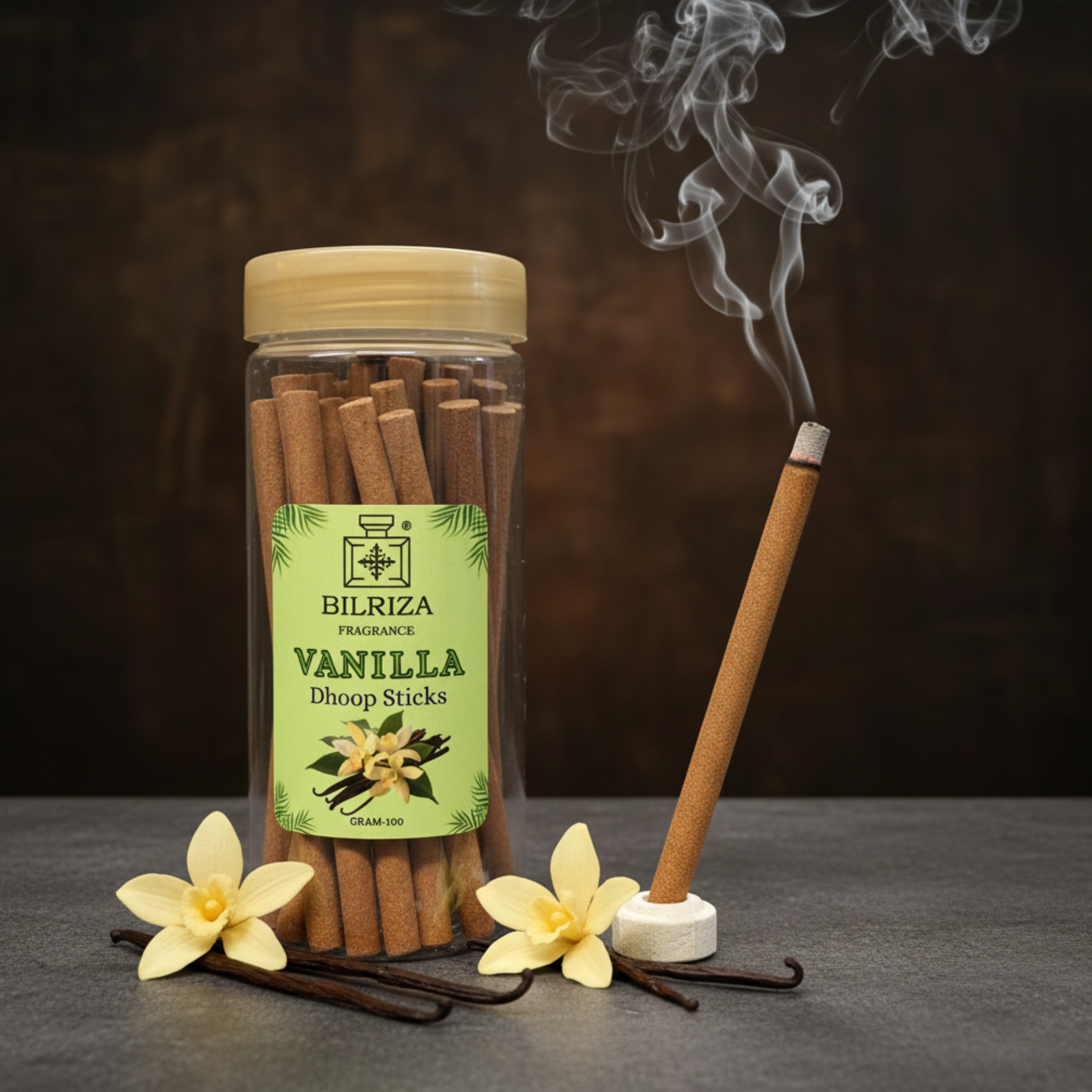 Bilriza Fragrance Vanilla Bambooless Incense – Long Lasting Aroma, No Charcoal, No Bamboo
