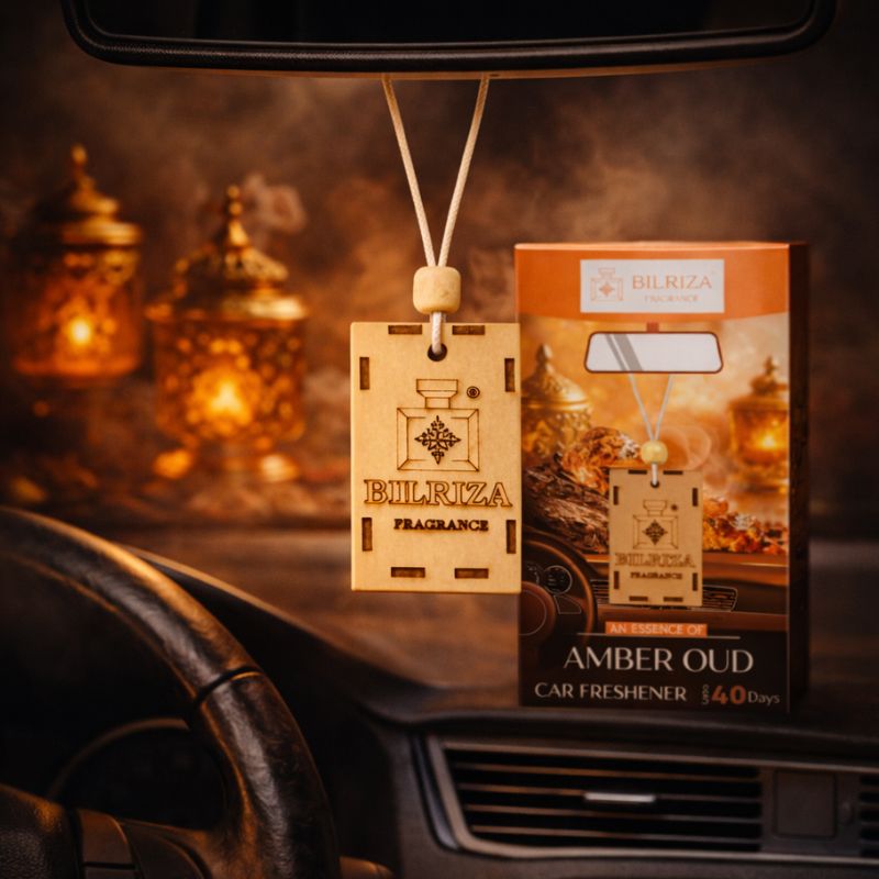 Bilriza Fragrance Amber Oud Car Air Freshener Hanging – Freshen Up with a Delicate Rose Scent