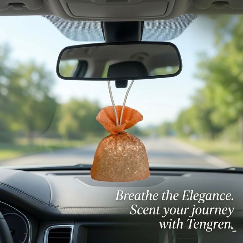 Bilriza Fragrance Tangerine Hanging Bag Air Freshener – Energizing Citrus Aroma for Cars & Rooms