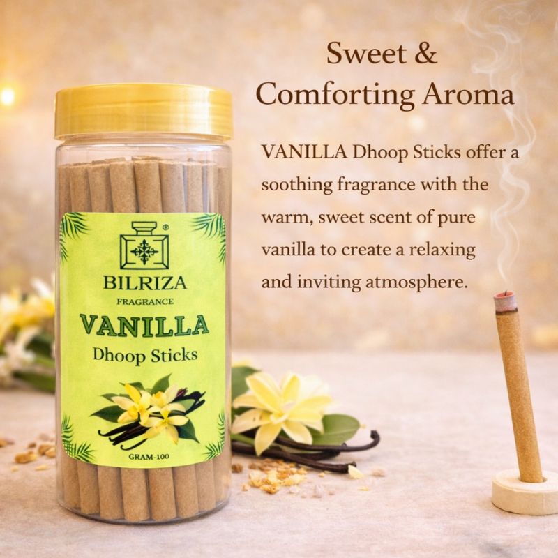 Bilriza Fragrance Vanilla Bambooless Incense – Long Lasting Aroma, No Charcoal, No Bamboo