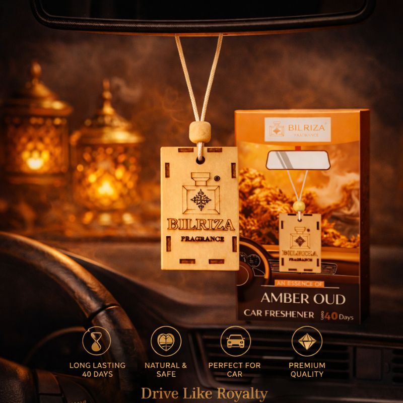 Bilriza Fragrance Amber Oud Car Air Freshener Hanging – Freshen Up with a Delicate Rose Scent