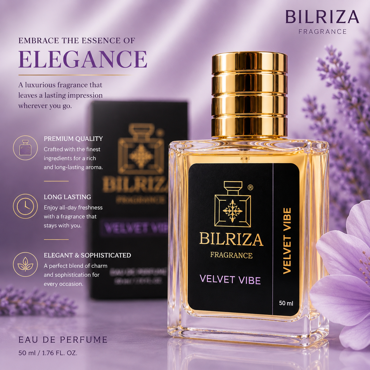 Bilriza Fragrance Velvet Vibe Perfume 50ml – Rich & Romantic Fragrance with a Velvet Touch